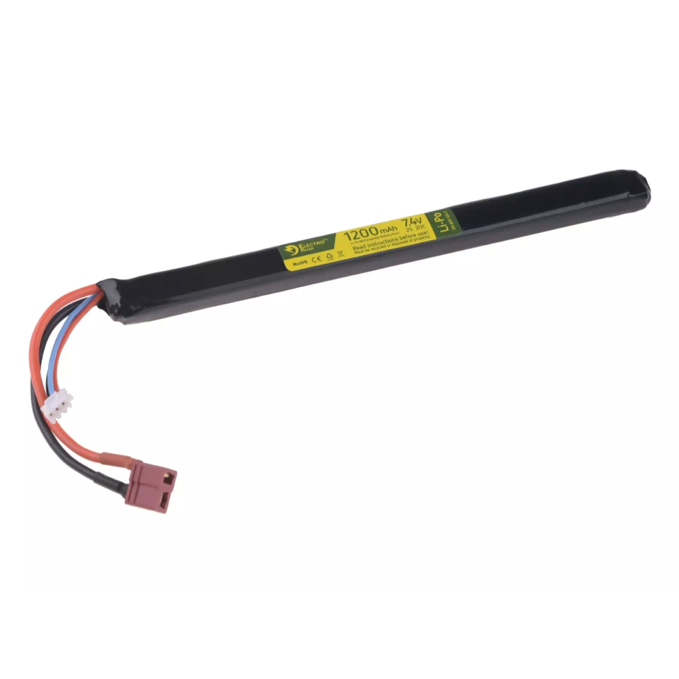 Battery Li-Po 1200mAh 7.4 V 20C/40C monoblock T-Connector Electro River