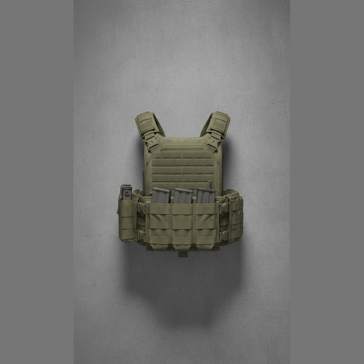 Olive Drab Plate Carrier Vest Modular Design