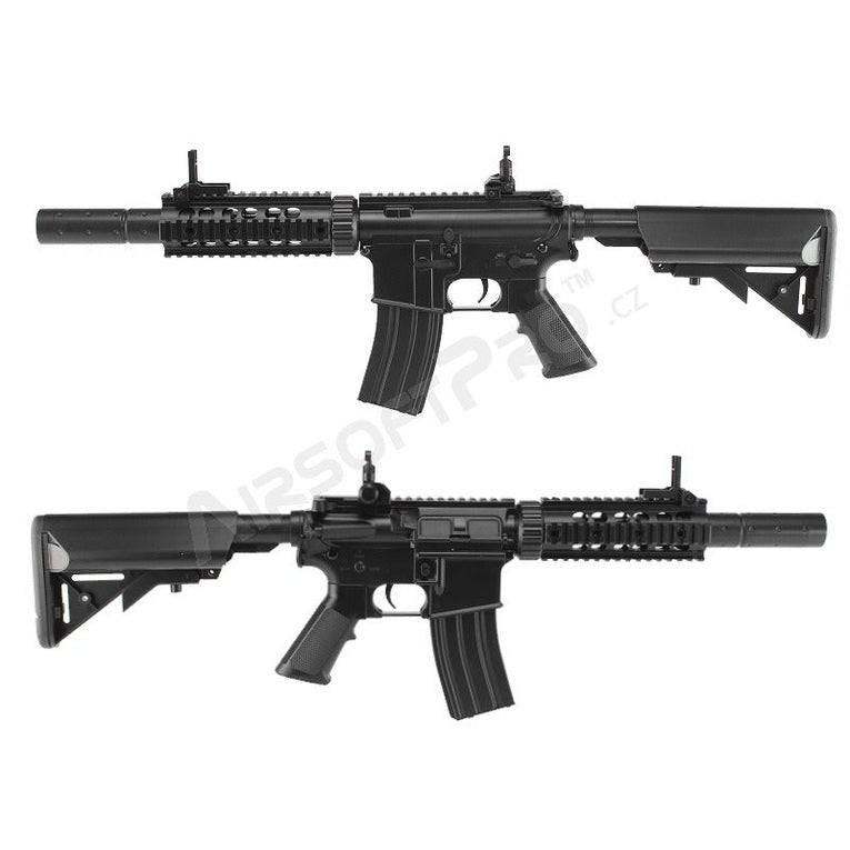 M4 RIS CQB ar trokšņa slāpētāju (CM.513) - melns