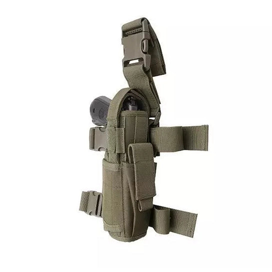 Thigh holster with magazine pouch