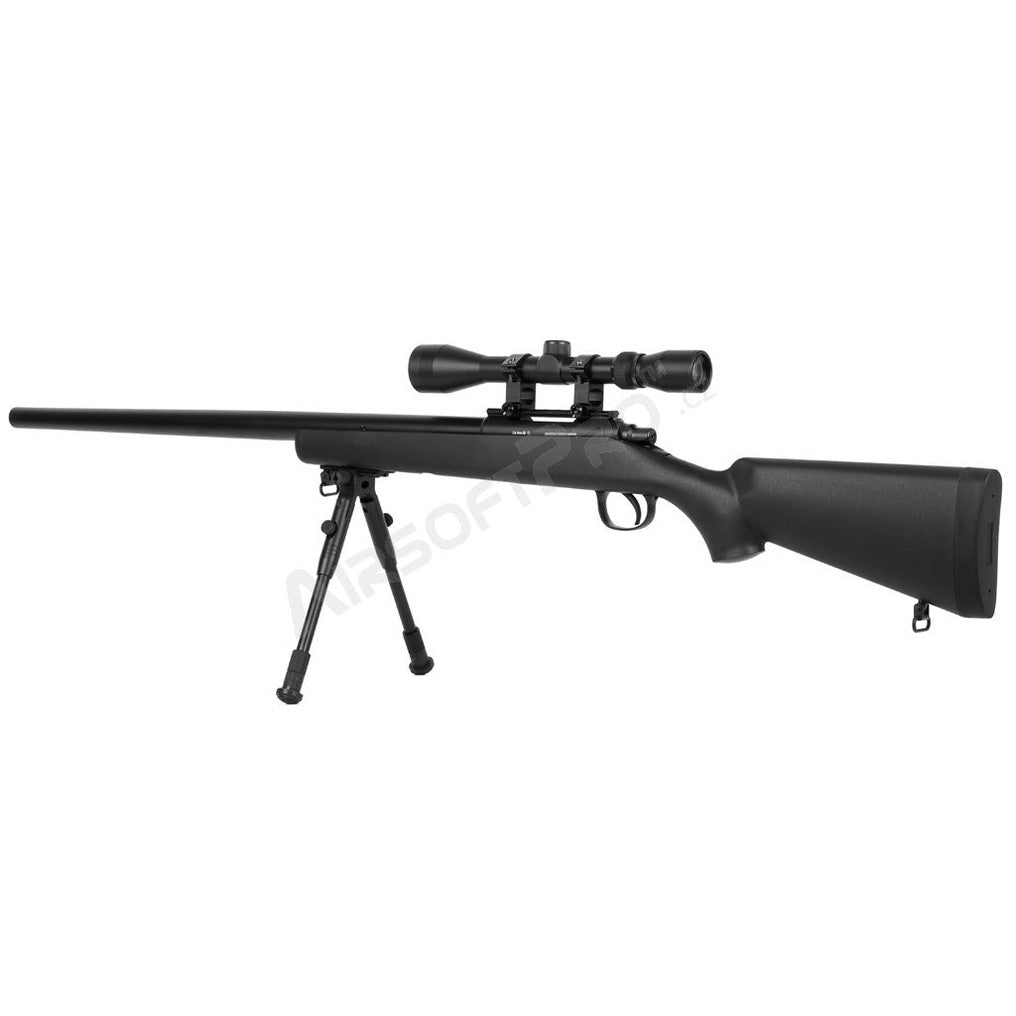 Airsoft sniper MB03D + scope and bipod, black