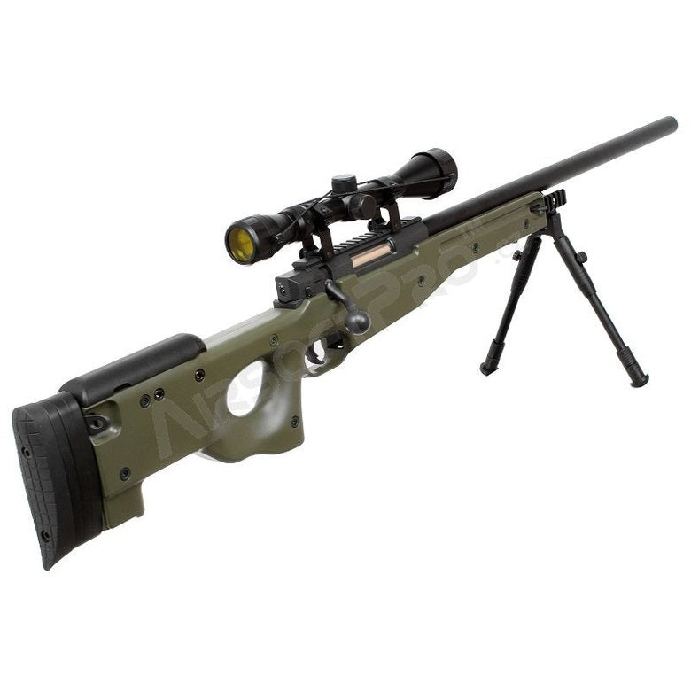 Airsoft snaiperis L96 OD (MB01C UPGRADE) + tēmeklis un bipods - OD
