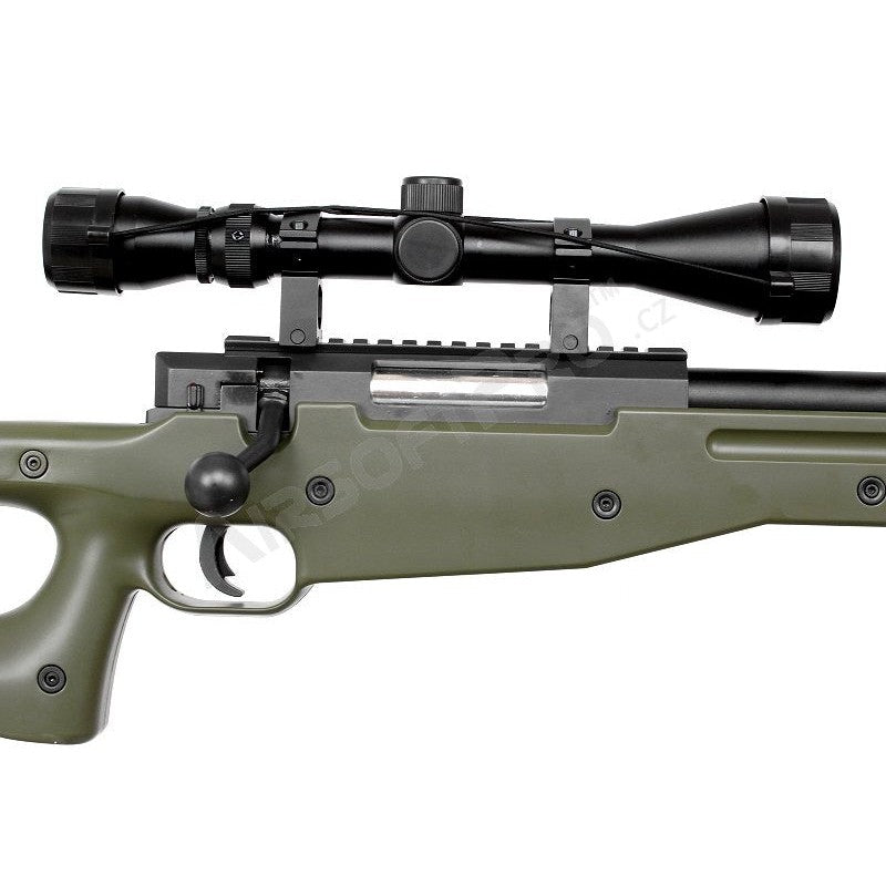 Airsoft snaiperis L96 OD (MB01C UPGRADE) + tēmeklis un bipods - OD