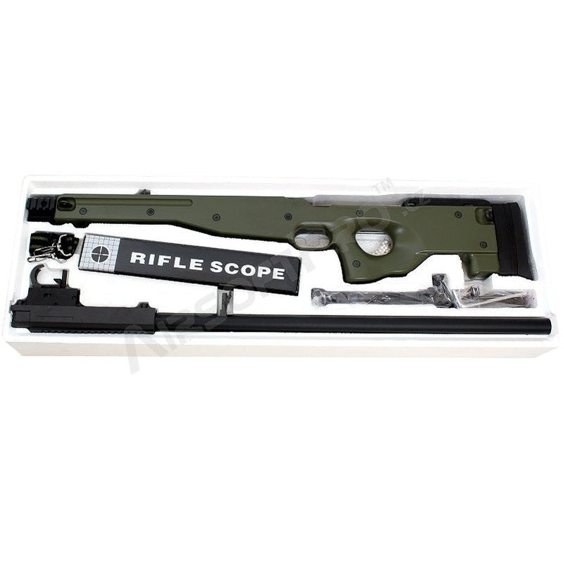 Airsoft snaiperis L96 OD (MB01C UPGRADE) + tēmeklis un bipods - OD