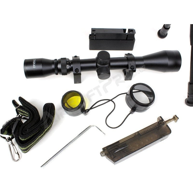 Airsoft snaiperis L96 OD (MB01C UPGRADE) + tēmeklis un bipods - OD