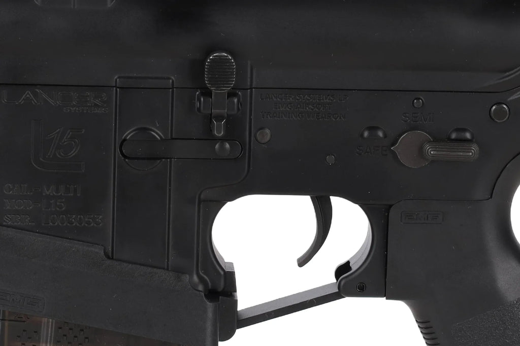 King Arms x Lancer Systems airsoft Carbine L15 LCH7 8" Real Carbon Black