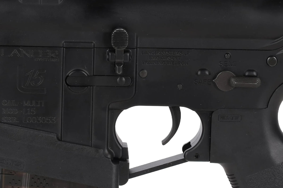 King Arms x Lancer Systems airsoft Carbine L15 LCH7 8" Real Carbon Black