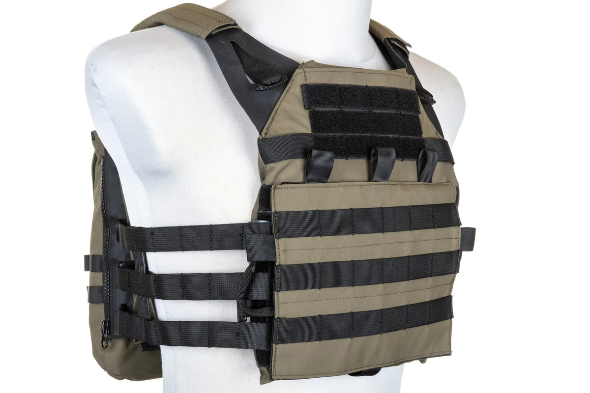 Specna Arms Tactical Plate Carrier type waistcoat with assault panel Ranger Green
