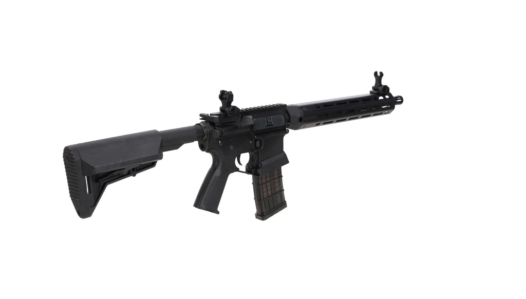 King Arms x Lancer Systems airsoft Carbine L15 LCH7 12" Faux Carbon Black