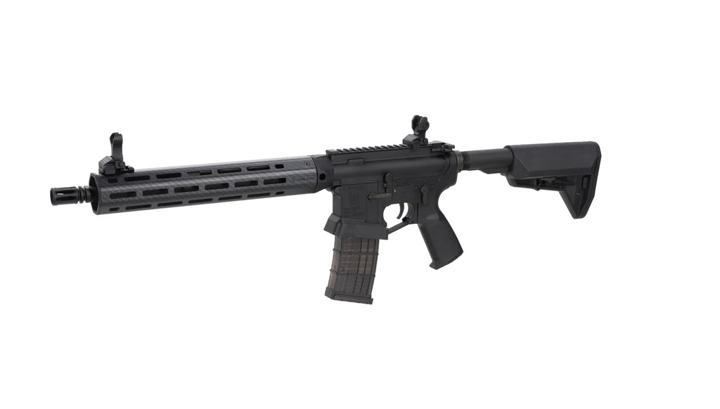 King Arms x Lancer Systems airsoft Carbine L15 LCH7 12" Faux Carbon Black