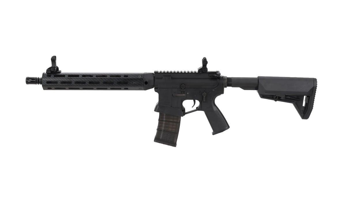 King Arms x Lancer Systems airsoft Carbine L15 LCH7 12" Faux Carbon Black