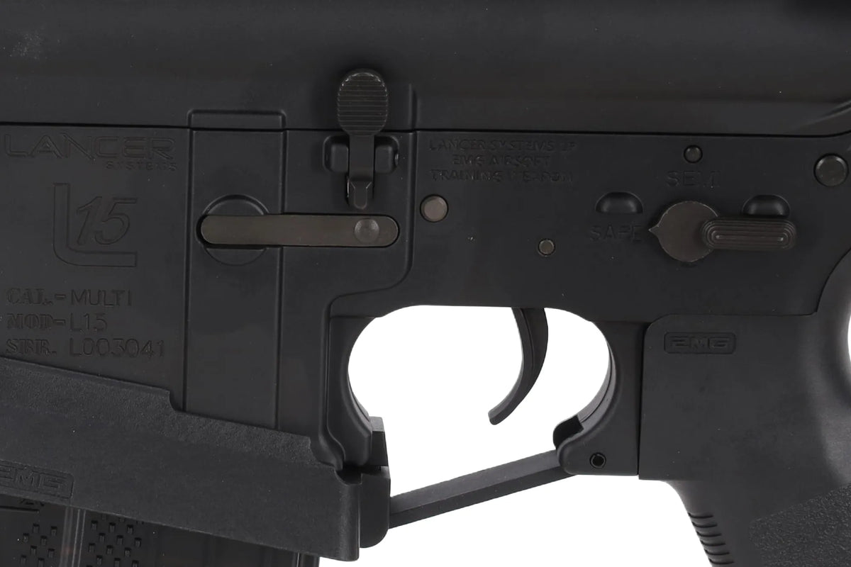 King Arms x Lancer Systems airsoft Carbine L15 LCH7 15" Faux Carbon Black