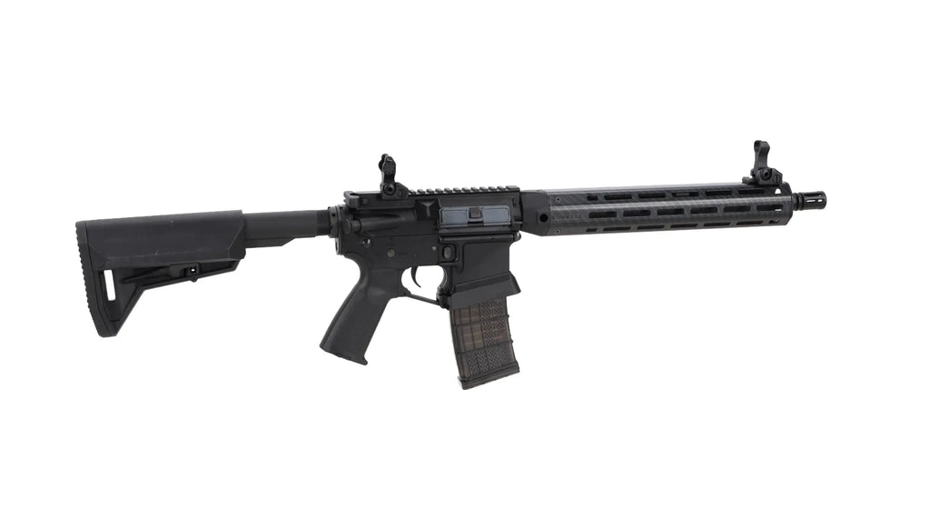 King Arms x Lancer Systems airsoft Carbine L15 LCH7 12" Faux Carbon Black