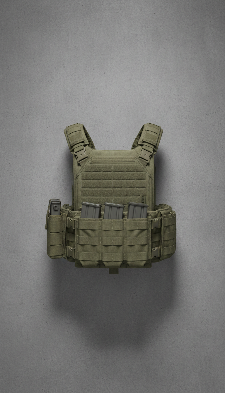 Olive Drab Plate Carrier Vest Modular Design