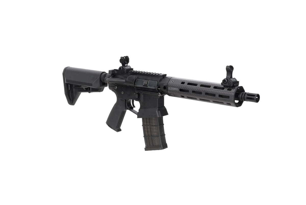 King Arms x Lancer Systems airsoft Carbine L15 LCH7 8" Real Carbon Black