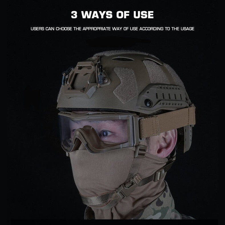W810 Tactical Goggle (Black) +2 changeble glasess