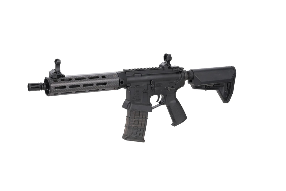 King Arms x Lancer Systems airsoft Carbine L15 LCH7 8" Real Carbon Black
