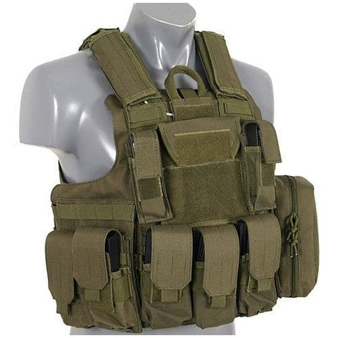 8 Fields Tactical Combat Vest Fully Loaded Olive Green