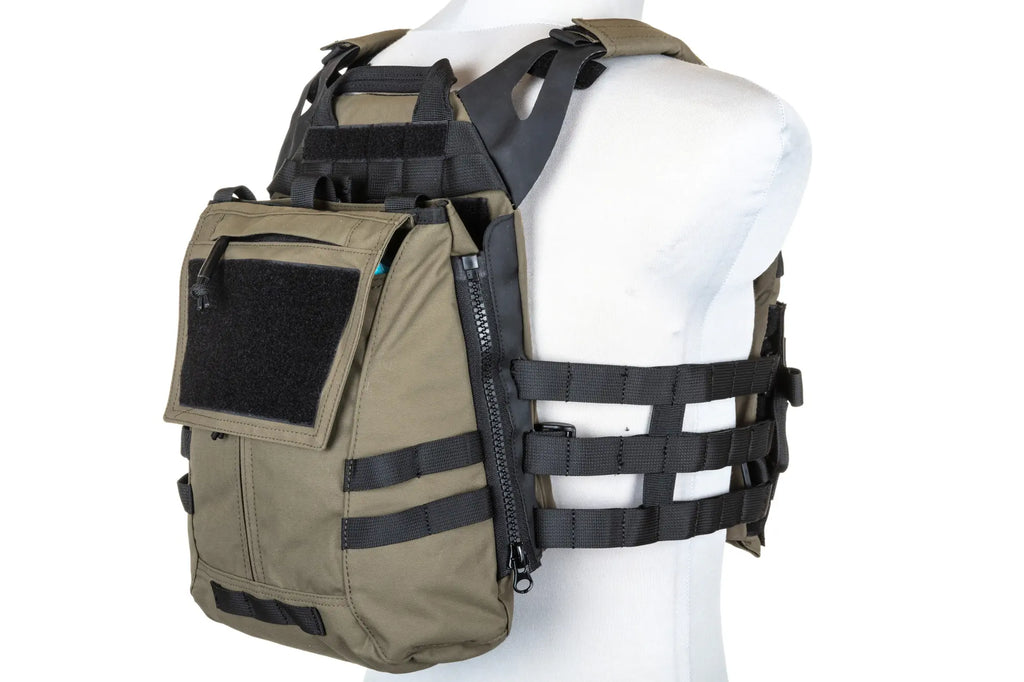 Specna Arms Tactical Plate Carrier type waistcoat with assault panel Ranger Green