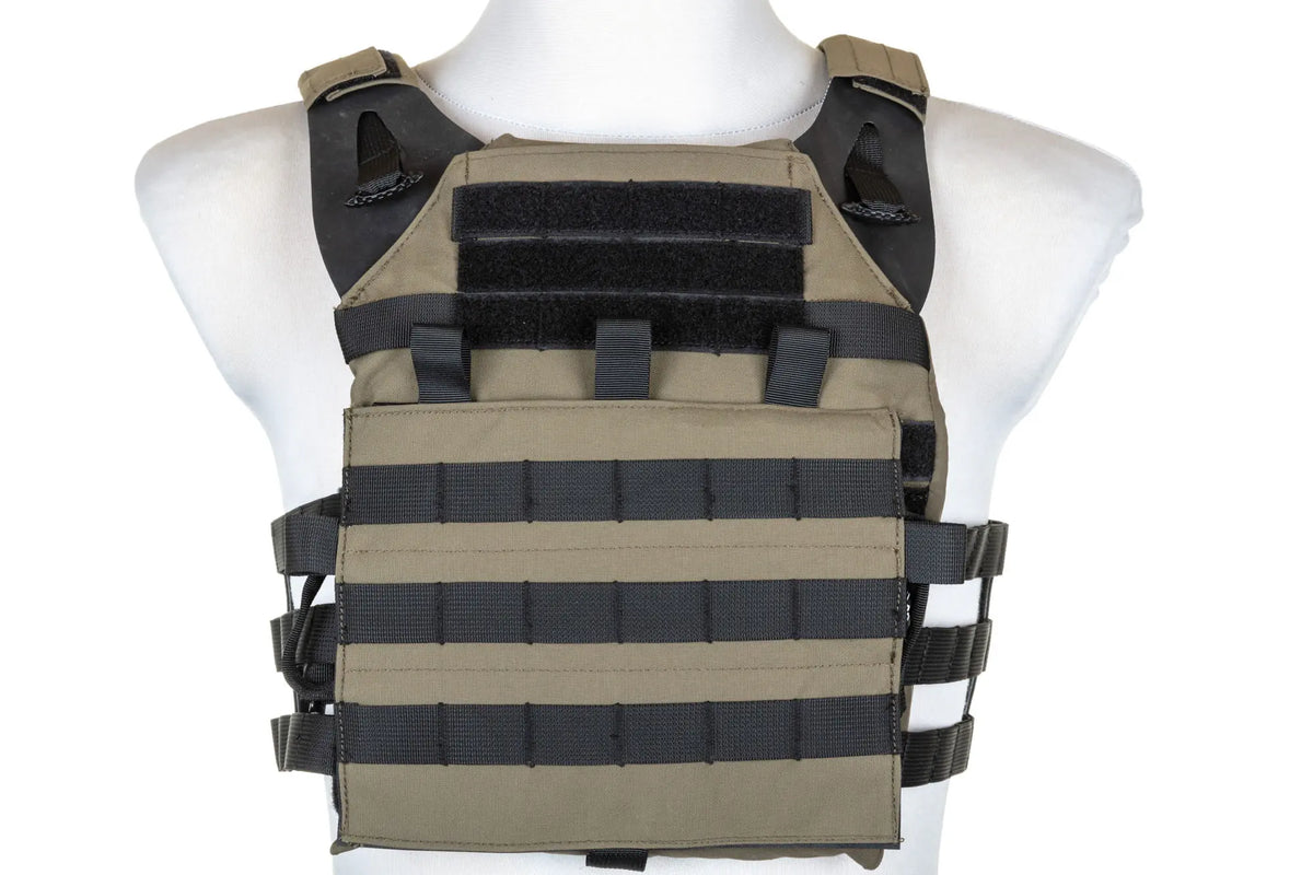 Specna Arms Tactical Plate Carrier type waistcoat with assault panel Ranger Green