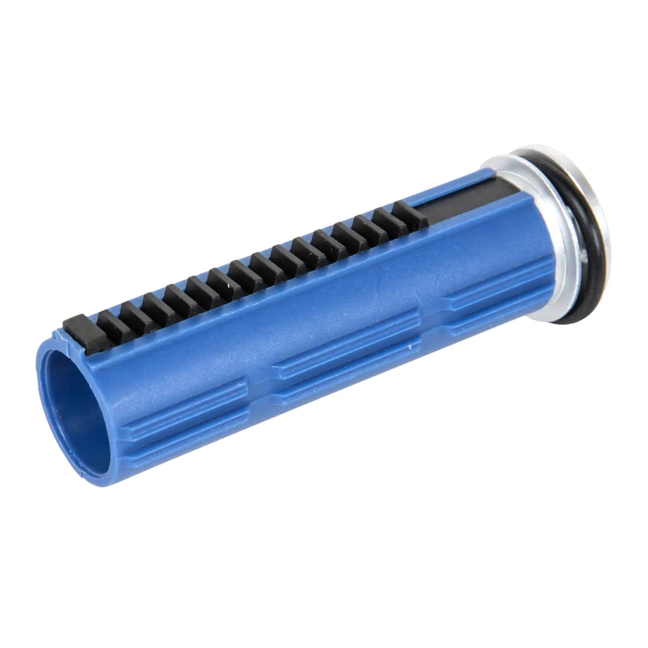 Polymer piston with aluminum head 15 steel teeth