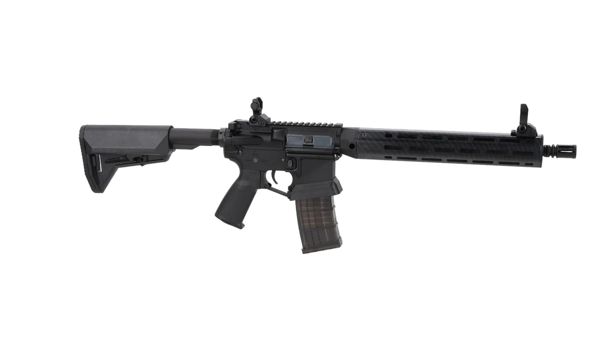 King Arms x Lancer Systems airsoft Carbine L15 LCH7 12" Faux Carbon Black