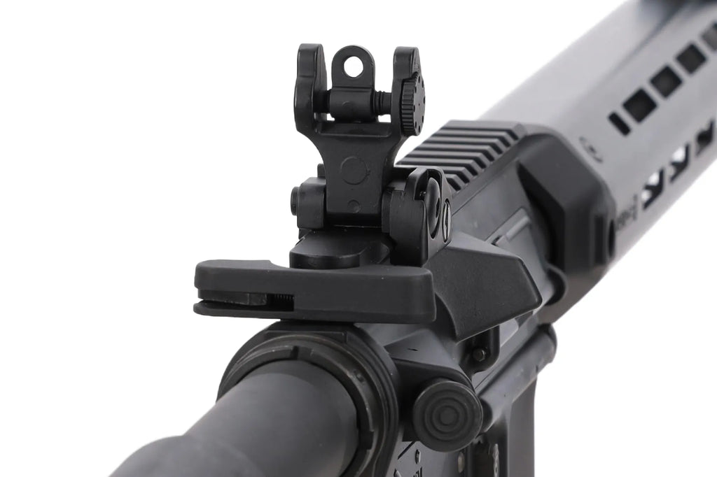 King Arms x Lancer Systems airsoft Carbine L15 LCH7 12" Faux Carbon Black
