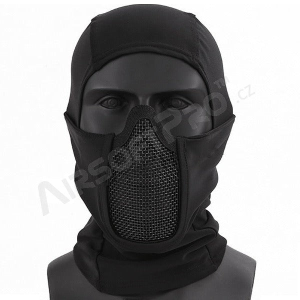 Face mask Shadow Warrior with hood - black