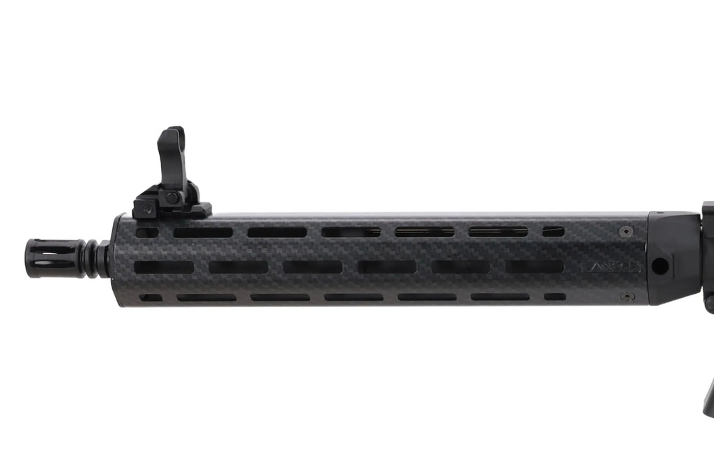 King Arms x Lancer Systems airsoft Carbine L15 LCH7 12" Faux Carbon Black