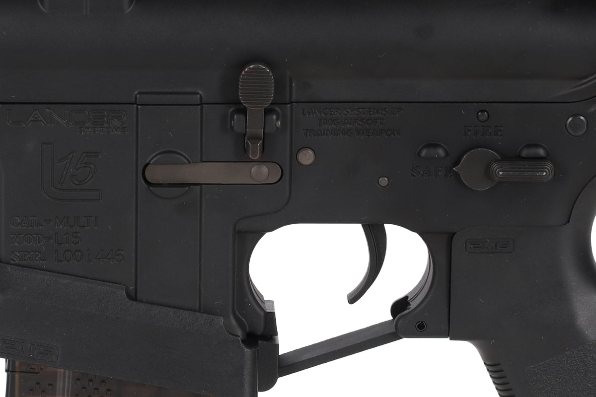 King Arms x Lancer Systems airsoft Carbine L15 LCH7 12" Real Carbon Black