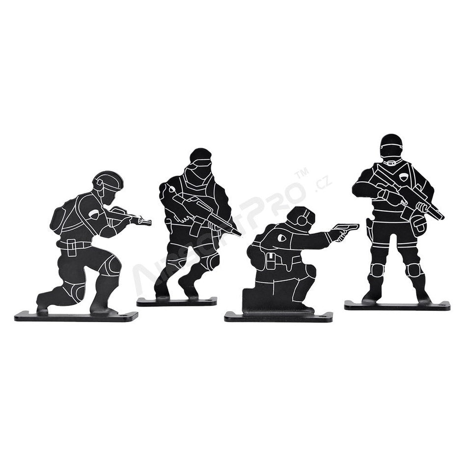 Metal target Soldiers, 4 pcs - black