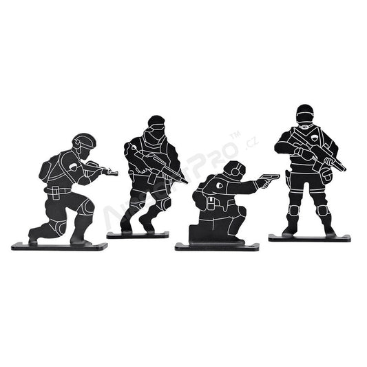 Metal target Soldiers, 4 pcs - black