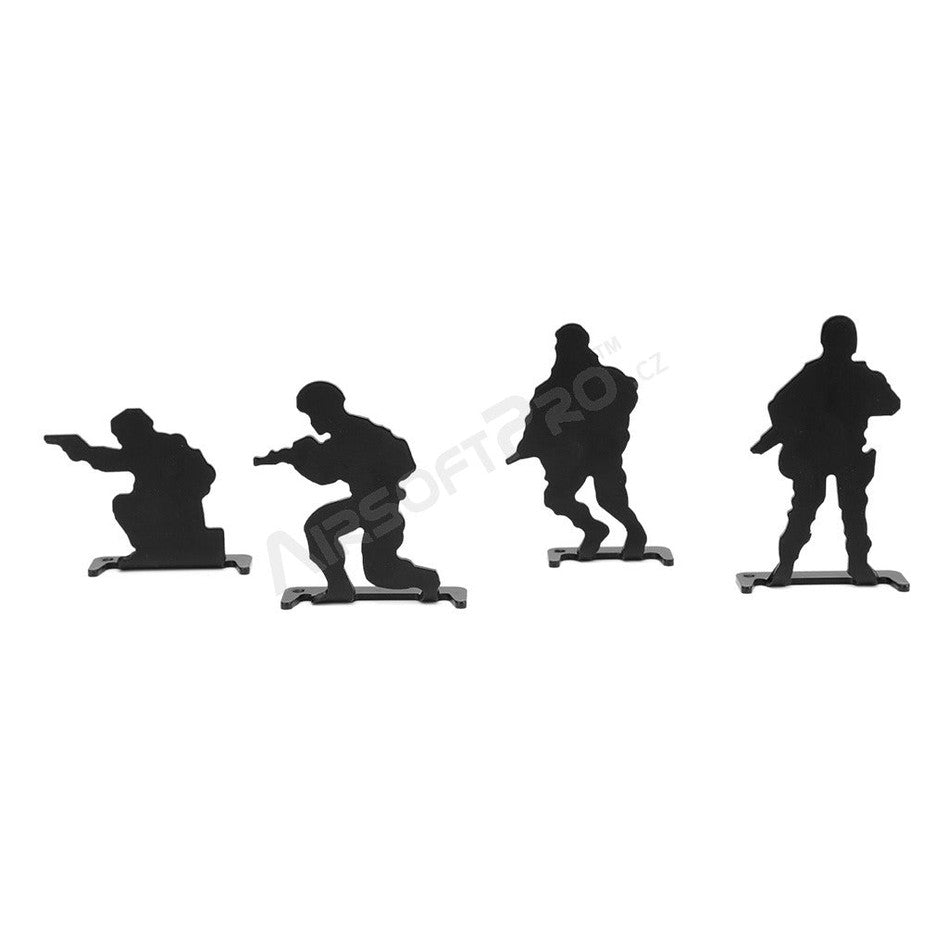 Metal target Soldiers, 4 pcs - black