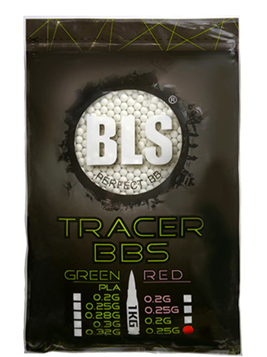 BLS 0.25g 6mm Perfect Tracer BBs; 1kg Bag