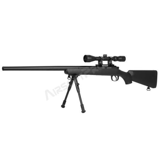 Airsoft sniper MB03D + scope and bipod, black