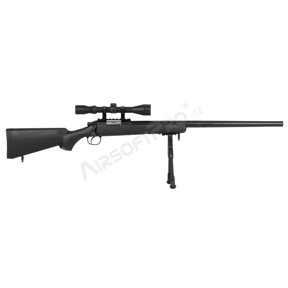 Airsoft sniper MB03D + scope and bipod, black
