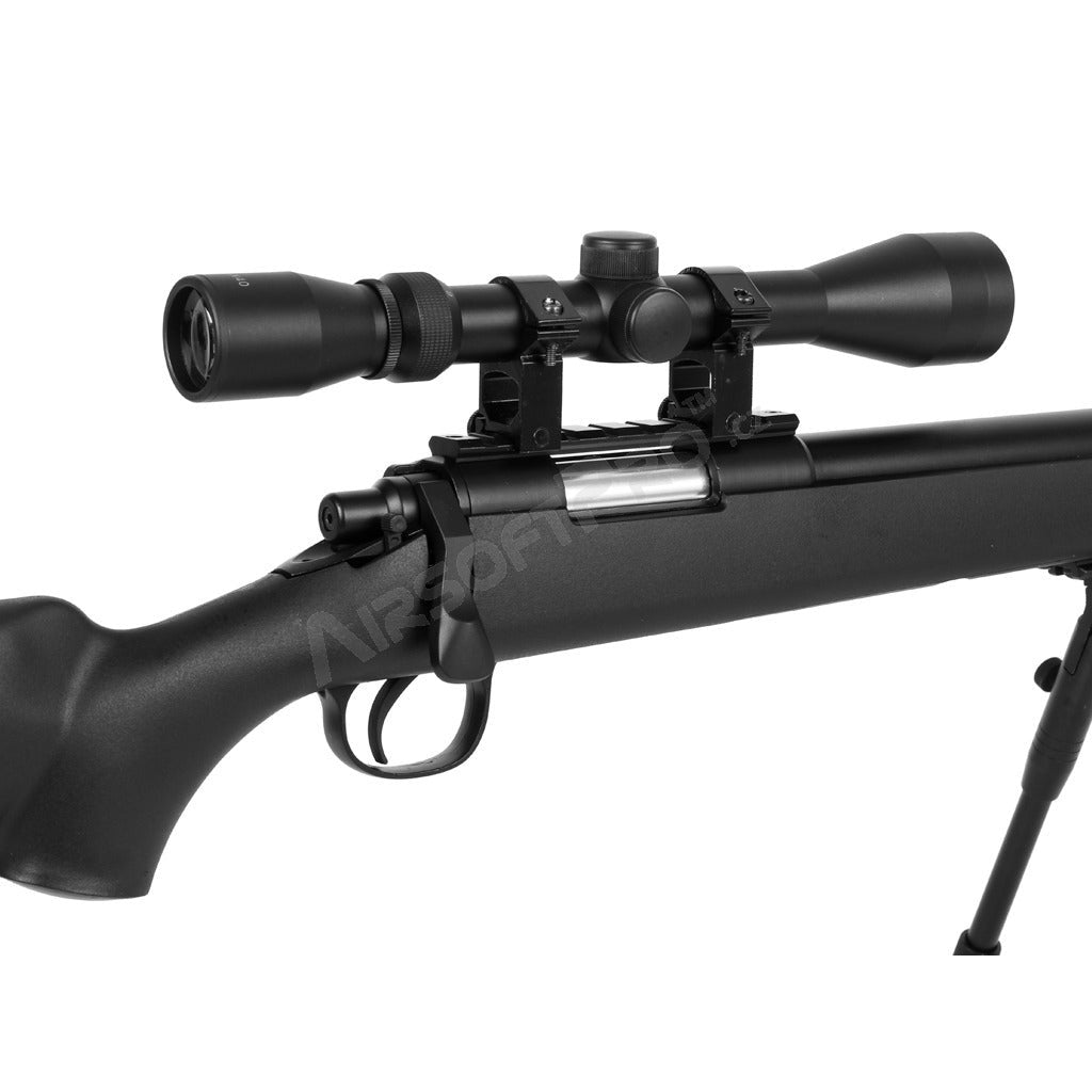 Airsoft sniper MB03D + scope and bipod, black
