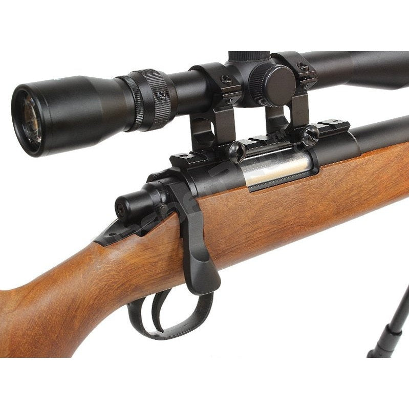 Airsoft sniper MB02D wood + scope + bipod